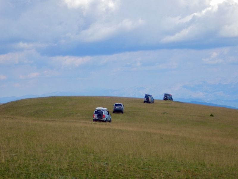 4x4 offroad driving high into the alpine meadows of Zagori